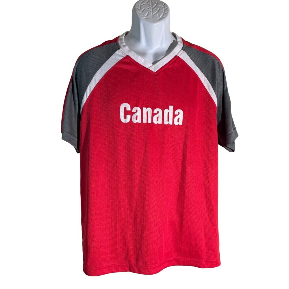 CANADA USA Sevens Rugby Short Sleeve Pullover Shirt Red‎ Medium